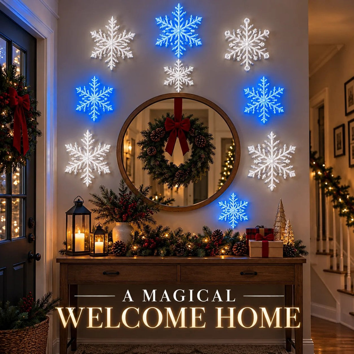 ❄️ 6 Stück LED-Wandleuchten in Schneeflockenform – zauberhafte Weihnachtsdekoration für Ihr Zuhause