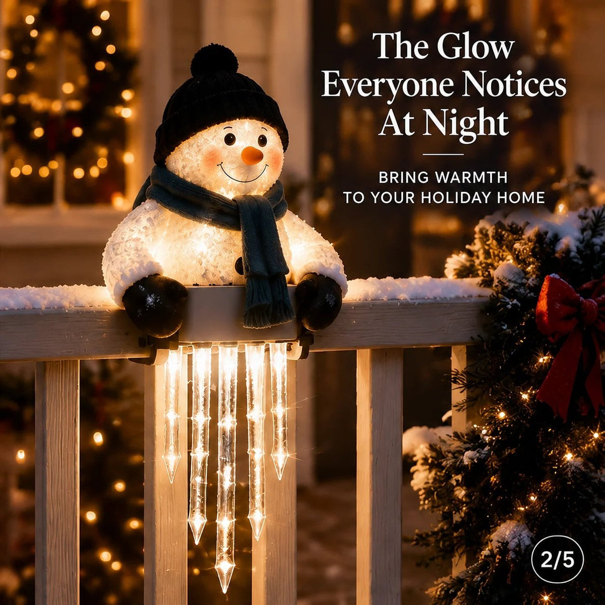☃️ Schneemann Weihnachts-Eiszapfenlichter