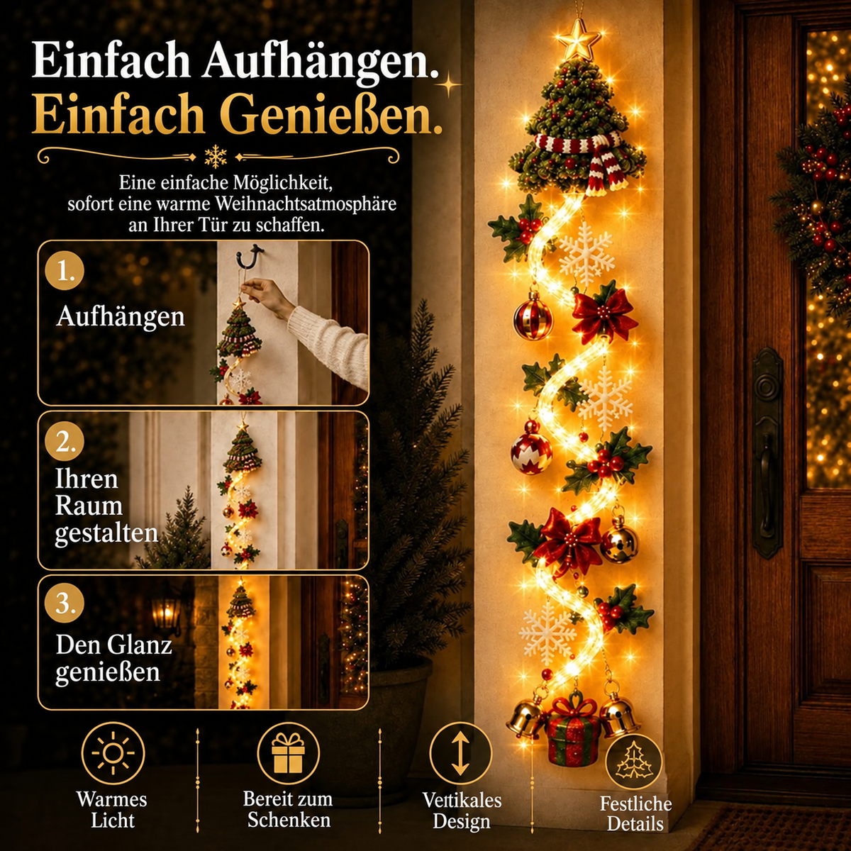 🎅Leuchtender Weihnachtstürhänger🎄 (2 Kaufen, KOSTENLOSER VERSAND)