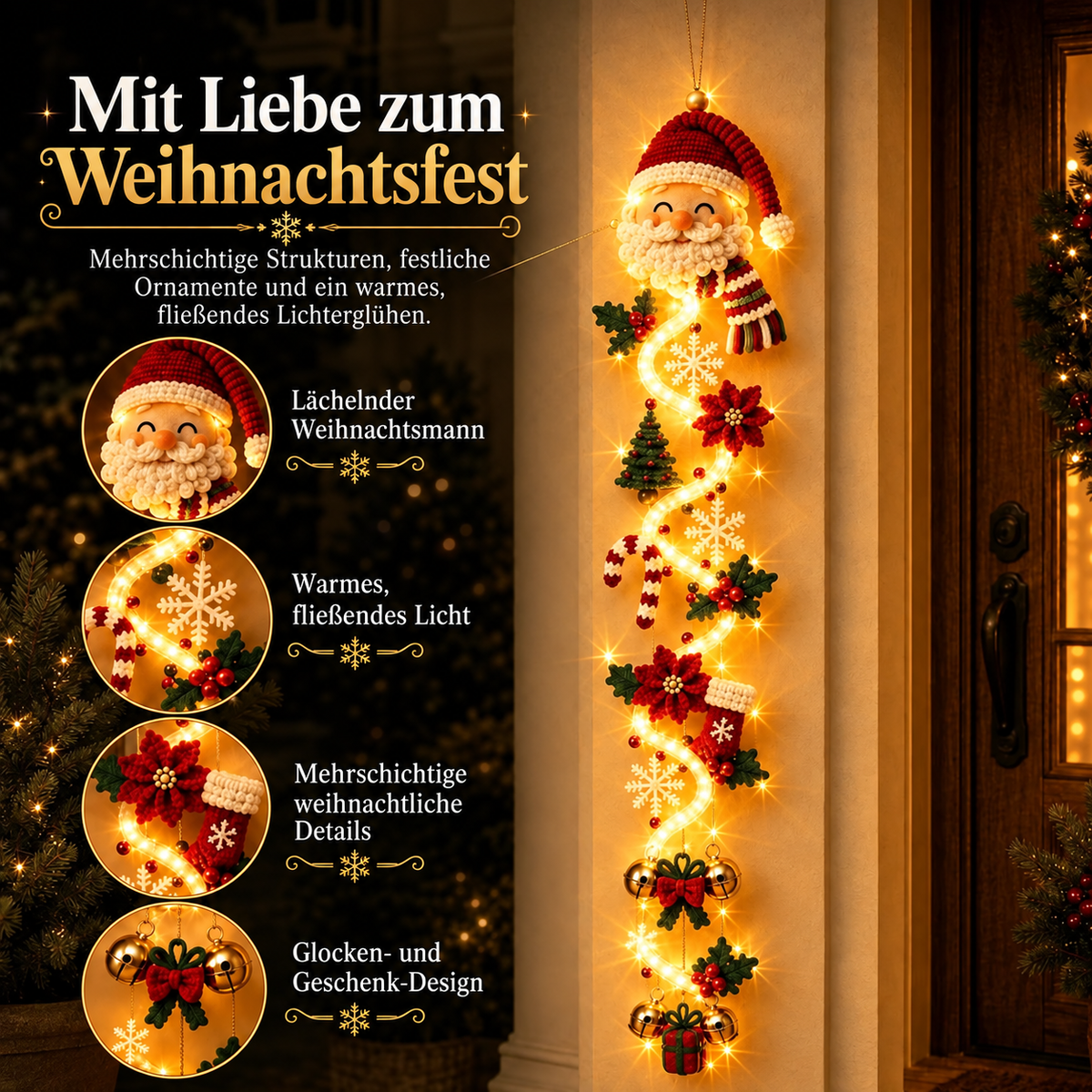 🎅Leuchtender Weihnachtstürhänger🎄 (2 Kaufen, KOSTENLOSER VERSAND)