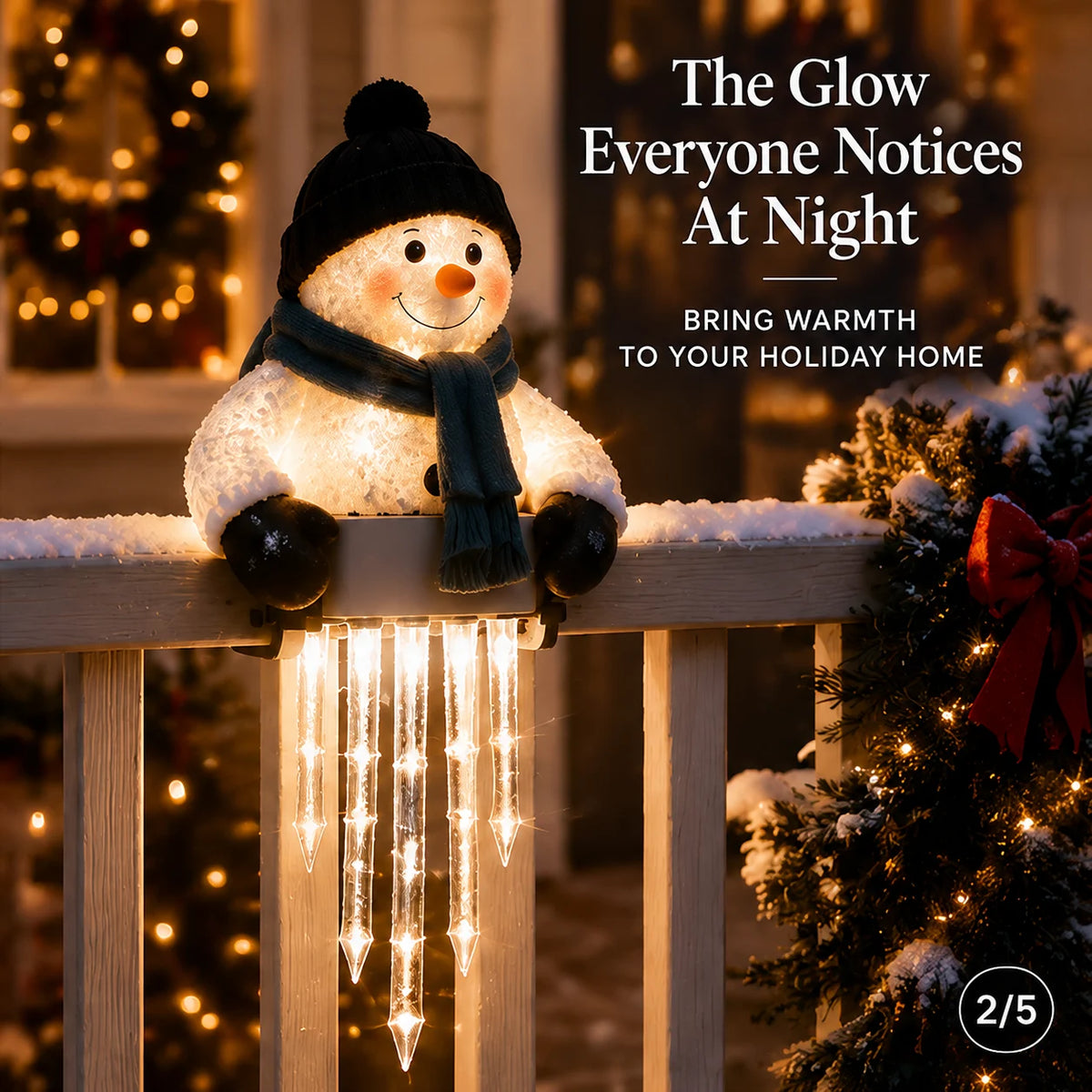 ☃️ Schneemann Weihnachts-Eiszapfenlichter