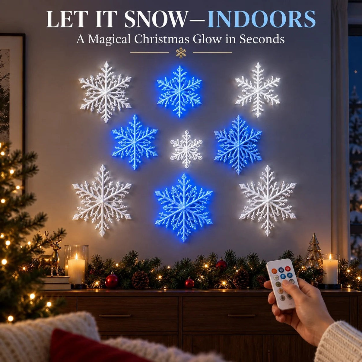 ❄️ 6 Stück LED-Wandleuchten in Schneeflockenform – zauberhafte Weihnachtsdekoration für Ihr Zuhause