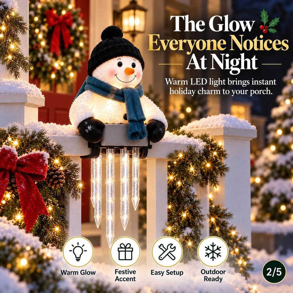 ☃️ Schneemann Weihnachts-Eiszapfenlichter