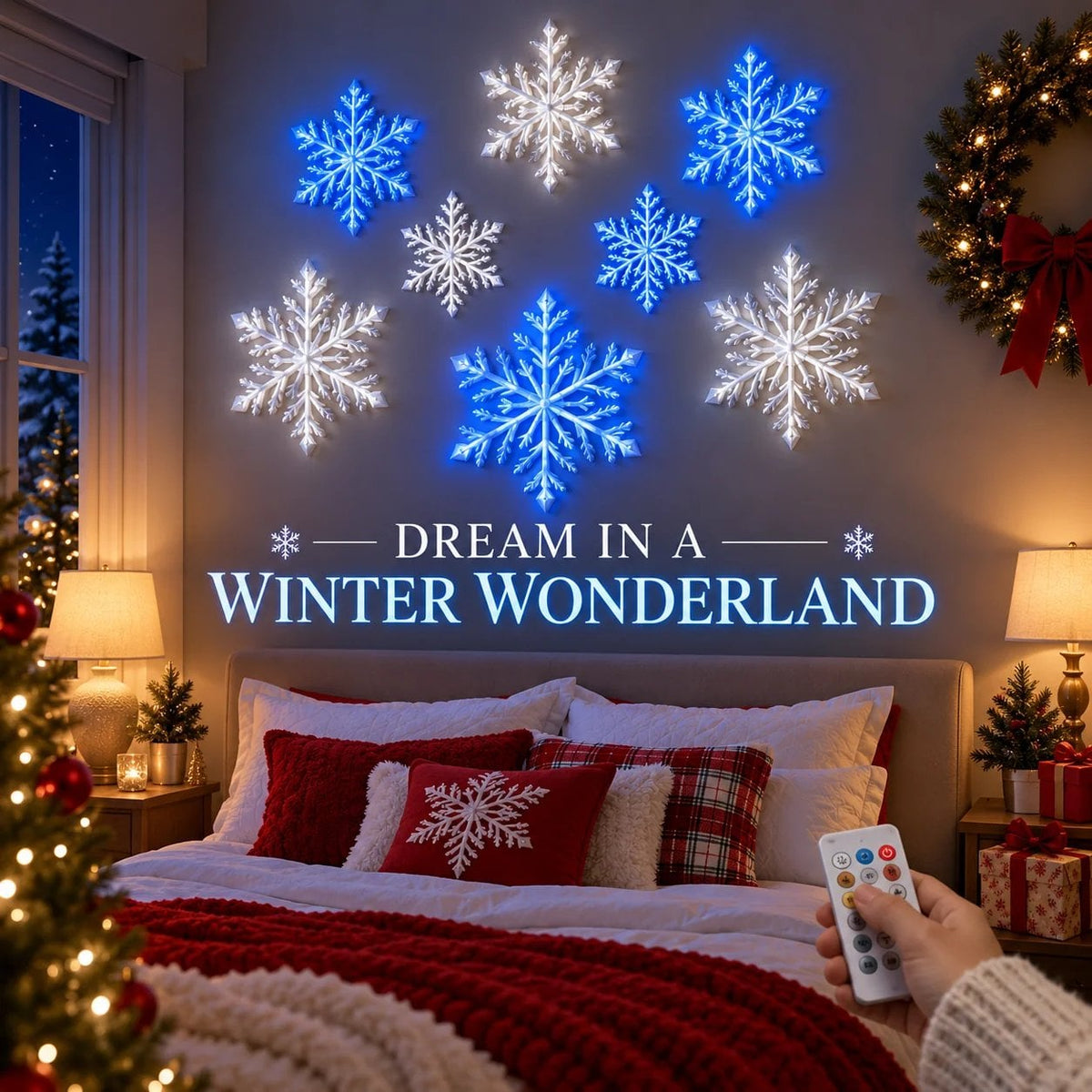 ❄️ 6 Stück LED-Wandleuchten in Schneeflockenform – zauberhafte Weihnachtsdekoration für Ihr Zuhause
