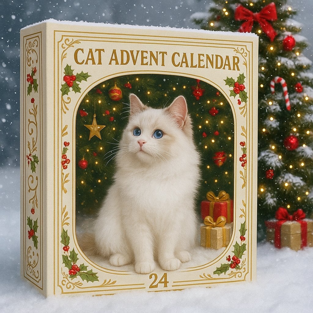🐱24-Tage-Katzen-Adventskalender 2026 – Weihnachtliche Katzenanhänger